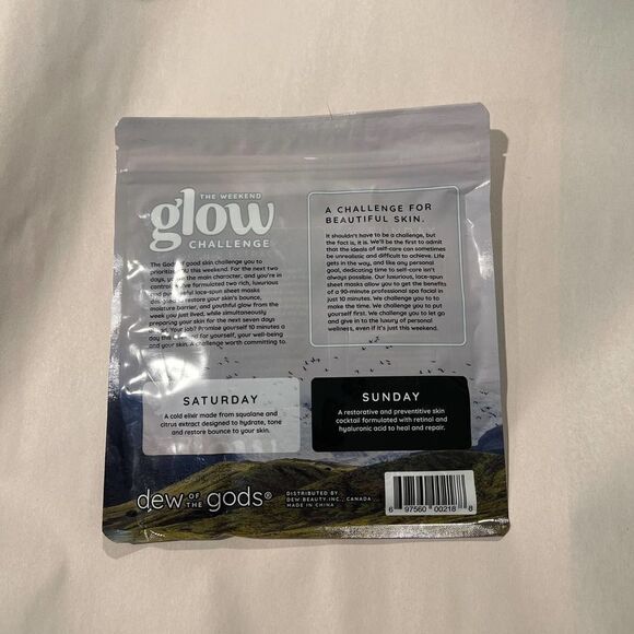 The Weekend Glow Challenge - 2 Lace Spun Sheet Masks NWT - Picture 10 of 10